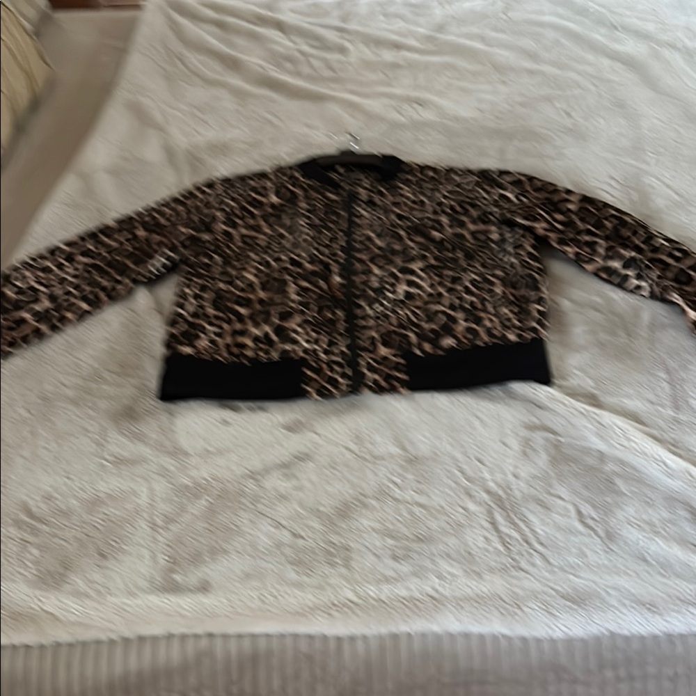 Leopard Print Jacket with Black Accents